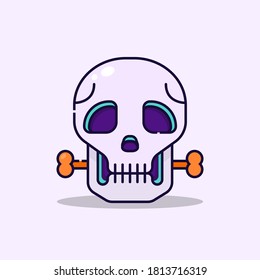 Vector illustration of a skull for halloween decoration 