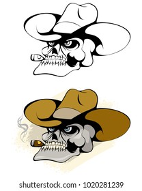 Vector illustration of a skull in a hat