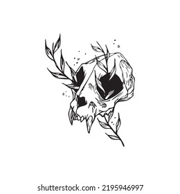 Vector Illustration Skull Head Hand Drawn