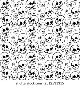 Vector Illustration skull helloween pattern wallpaper