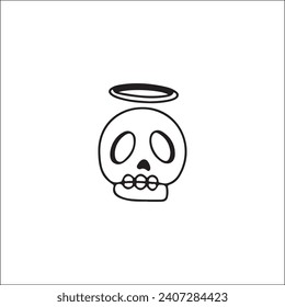 vector illustration of a skull impaled by a sword
