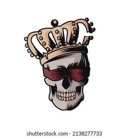 Vector illustration of a skull king wearing a crown for your company or brand