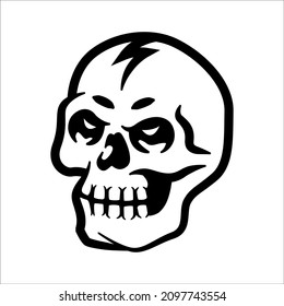 vector illustration of a skull with lightning on the head