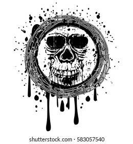 Vector Illustration Skull On Grunge Background Stock Vector (Royalty ...