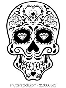 Vector illustration of Skull - Outline