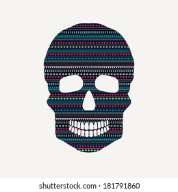 Vector illustration of skull with pattern