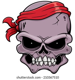 Vector illustration of Skull pirate