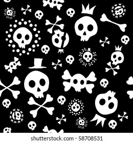 Vector illustration of skull seamless