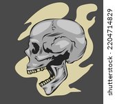 vector illustration of skull side face