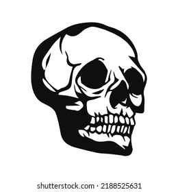 vector illustration of skull silhouette