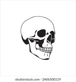 vector illustration of skull silhouette