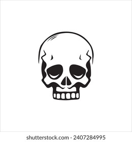 vector illustration of skull silhouette
