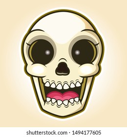 Vector illustration of skull skeleton head - halloween