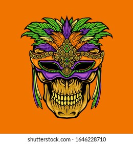 Vector Illustration Of Skull Of Smart Professor