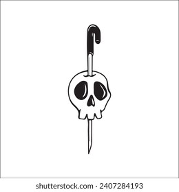 vector illustration of a skull smoking