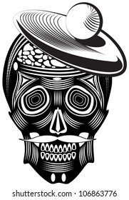 Vector illustration of a skull - tattoo