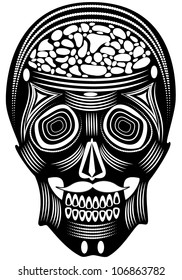 Vector illustration of a skull - tattoo