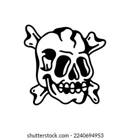 vector illustration of skull tattoo concept