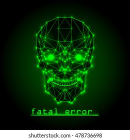 vector illustration of a skull in a triangular style