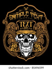 Vector Illustration : Skull T-shirt design logos