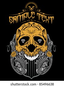 Vector Illustration : Skull T-shirt design logos