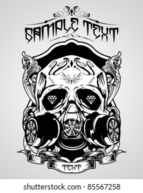 Vector Illustration : Skull T-shirt design logos