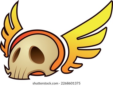 vector illustration of a skull with wings 