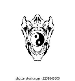 YIN YANG SKULLS VECTOR Vector Download YIN YANG SKULLS VECTOR Vector Download