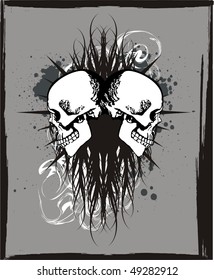 Vector illustration with skulls