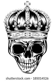Vector illustration skulls with crowns