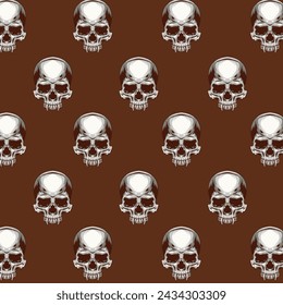 Vector Illustration of Skulls with Hand Drawing Style Available for Pattern