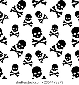Vector illustration of skulls pattern. Halloween celebration.