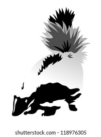 Vector Illustration of a skunk