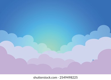 vector illustration of a sky with clouds in beautiful color combinations