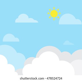 Vector illustration sky. Sun. Weather Image. EPS 10