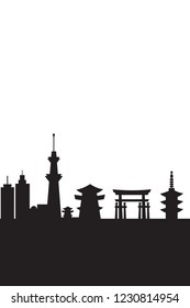 Vector illustration of the skyline cityscape of Tokyo, Japan