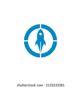 vector illustration of a skyrocketing economy logo. Fast Rocket Dollars. flying rocket logo.
