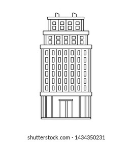 Vector illustration of skyscraper and hotel icon. Collection of skyscraper and office stock vector illustration.