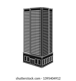 Vector illustration of skyscraper and house sign. Collection of skyscraper and residential vector icon for stock.