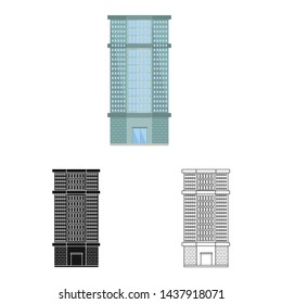 Vector illustration of skyscraper and house symbol. Set of skyscraper and urban stock symbol for web.