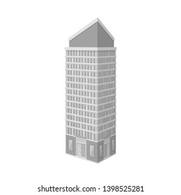 Vector illustration of skyscraper and office logo. Set of skyscraper and department stock vector illustration.