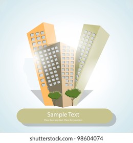 Vector illustration with skyscrapers