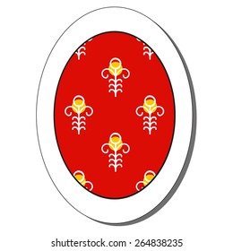 Vector illustration: slavic pysanka - religious symbol - painted egg made in form of sticker