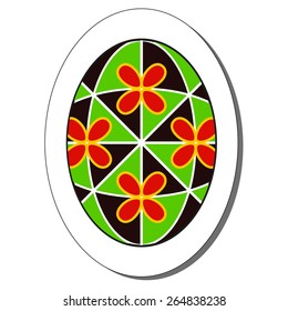 Vector illustration: slavic pysanka - religious symbol - painted egg made in form of sticker