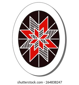 Vector illustration: slavic pysanka - religious symbol - painted egg made in form of sticker