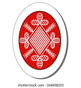 Vector illustration: slavic pysanka - religious symbol - painted egg made in form of sticker