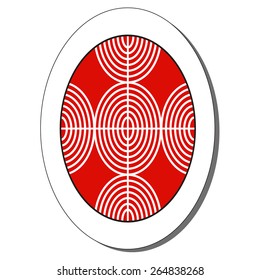 Vector illustration: slavic pysanka - religious symbol - painted egg made in form of sticker