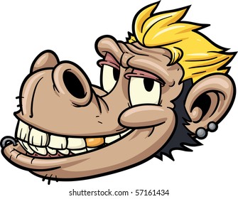 Vector illustration of a sleazy monkey.