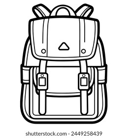 Vector illustration of a sleek adventure backpack icon, ideal for travel and exploration graphics.