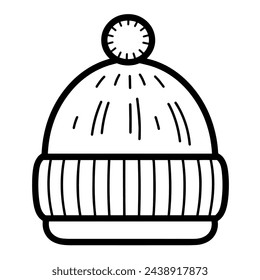 Vector illustration of a sleek beanie outline icon, perfect for fashion-themed projects.